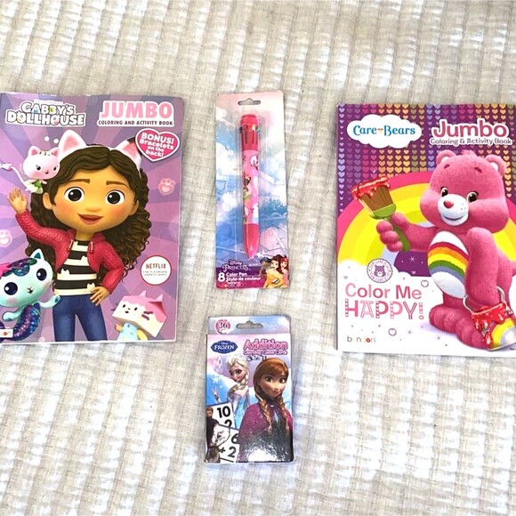 Girls' Activity Lot - Coloring Books 8- Color Disney Princess Pen Flash Cards - Picture 1 of 5